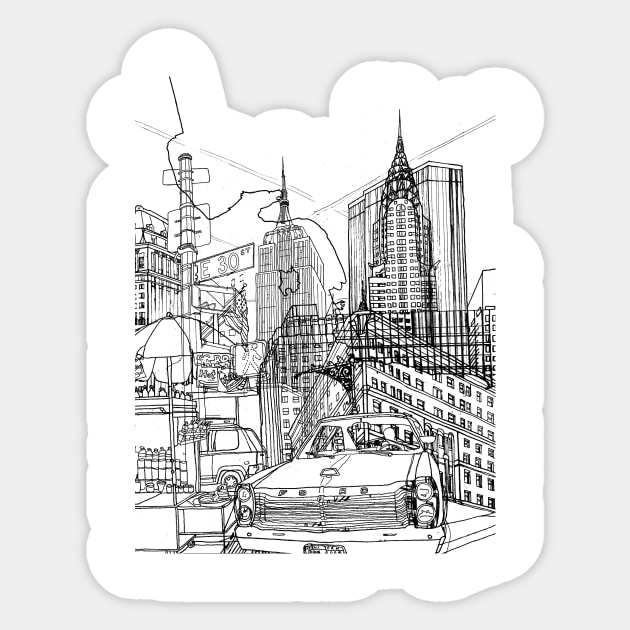 New York! (Original) Sticker by davidbushell82